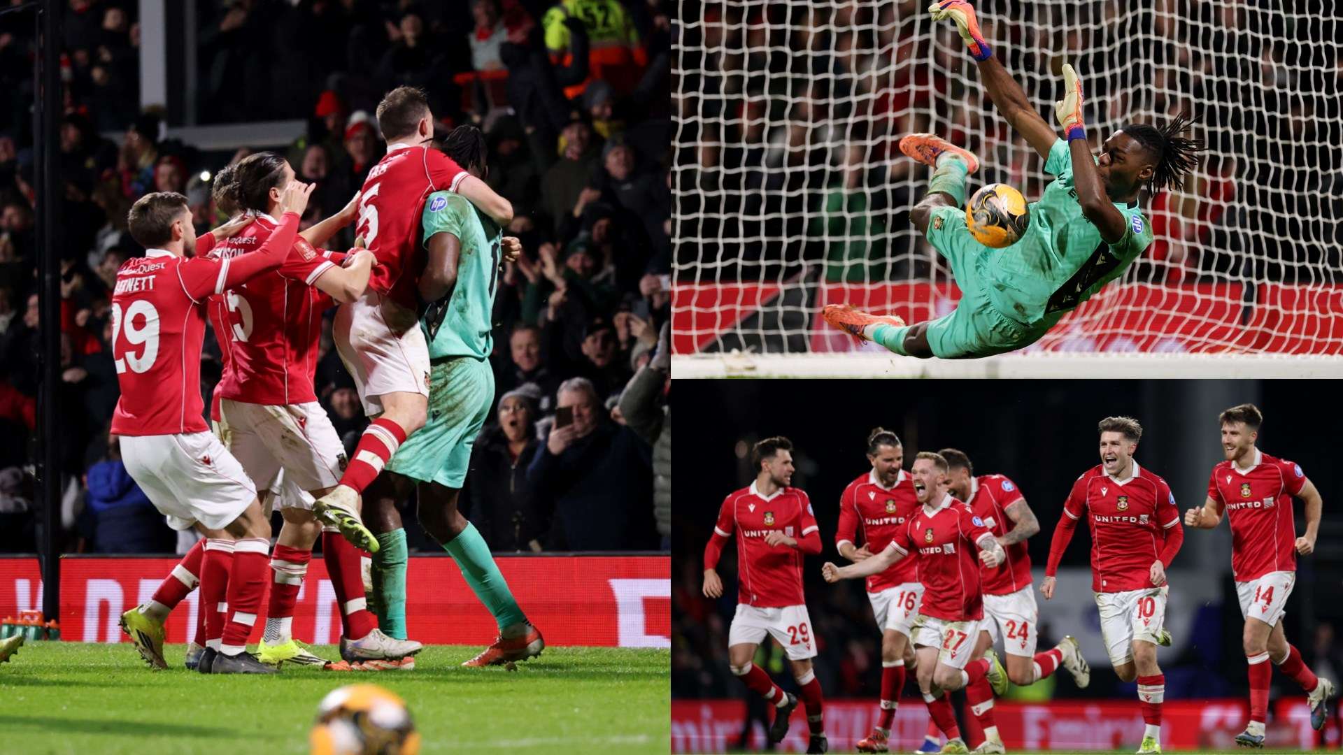 Arthur Okonkwo ฮีโร่ Wrexham! นายด่านอดีต Arsenal เซฟจุดโทษ Omari Hutchinson พาทีมทะลุรอบ 4 เอฟเอ คัพ