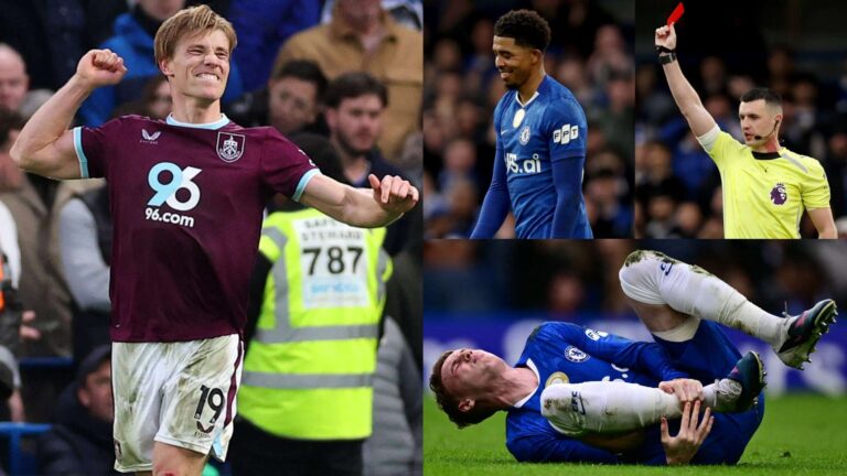 คะแนนนักเตะ เชลซี vs เบิร์นลีย์: เวสลีย์ โฟฟานา ถูกใบแดงตัดอนาคต ส่งผลต่อสิงห์บลู ขณะที่ เจมส์ วาร์ด-พรอสส์ ยังคงเป็นราชาเซ็ตพีซ