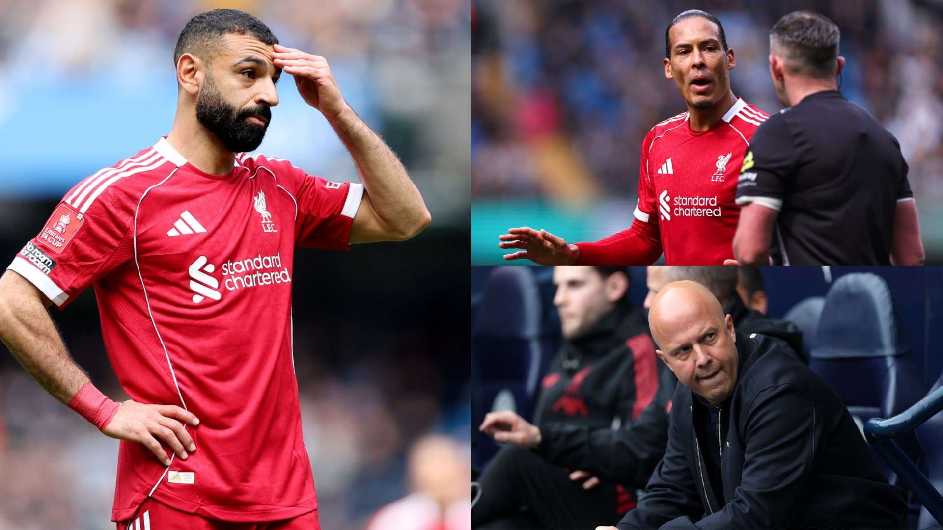 ลิเวอร์พูลแพ้แมนเชสเตอร์ ซิตี้ 0-4 ตกรอบเอฟเอ คัพ อับอายอาร์เน สล็อต โมฮาเหม็ด ซาลาห์ และเวอร์จิล ฟาน ไดจ์ก