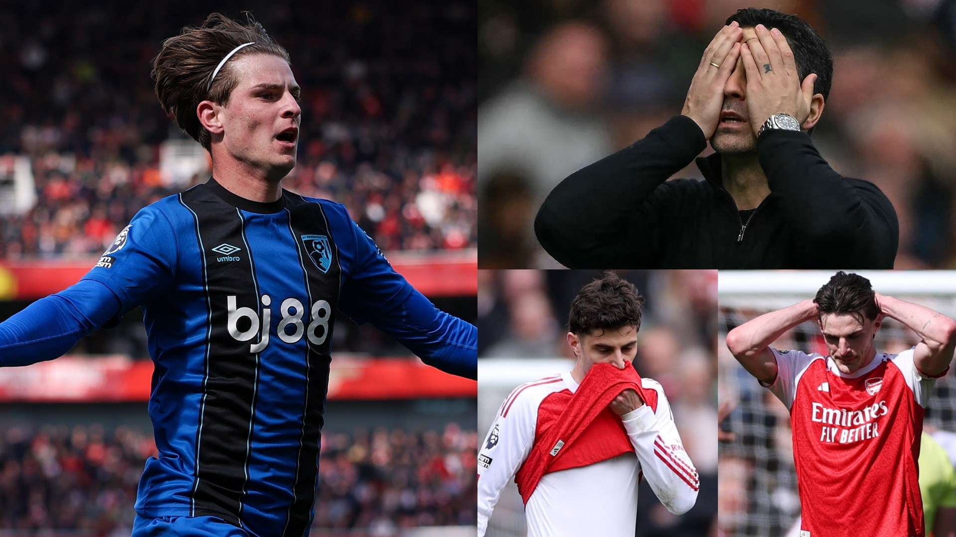 คะแนนนักเตะ อาร์เซนอล พบบอร์นมัธ: กาเบรียล มาร์ติเนลลี่ ไค ฮาเวิร์ทซ์ และ โนนี่ มาดูเอเก ทำฟอร์มต่ำ เปิดทางให้ แมนเชสเตอร์ ซิตี้ กลับมานำ