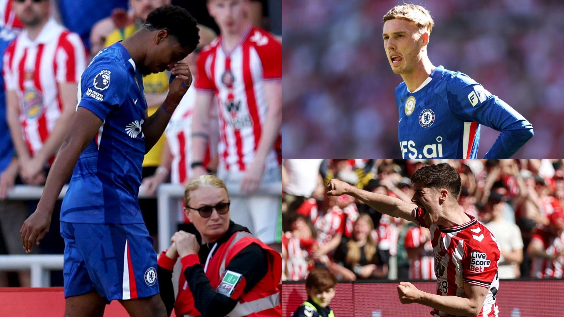 เชลซีพังพาบที่ซันเดอร์แลนด์ แพ้ 2-1 ปิดฉากพรีเมียร์ลีกไม่ลุยยุโรป พร้อมใบแดงของเวสลีย์ ฟอฟานา